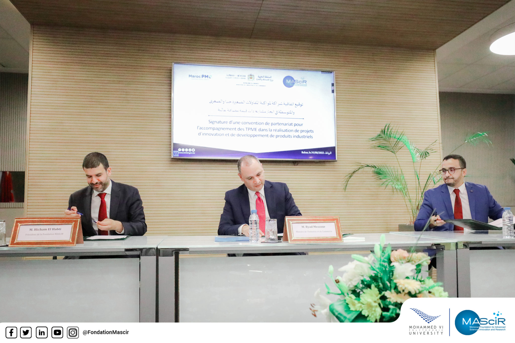 INDUSTRIAL INNOVATION SIGNING OF A PARTNERSHIP AGREEMENT TO SUPPORT SMEs IN IMPLEMENTING HIGH VALUE ADDED PROJECTS